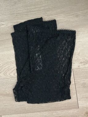 Black Lace Leggings - Elegant Sheer Overlay